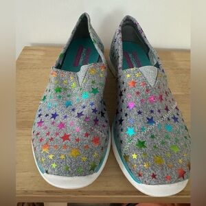 Skechers Rainbow Star SlipOns Air-Cooled Memory Foam Girls Size 3 Gently Used